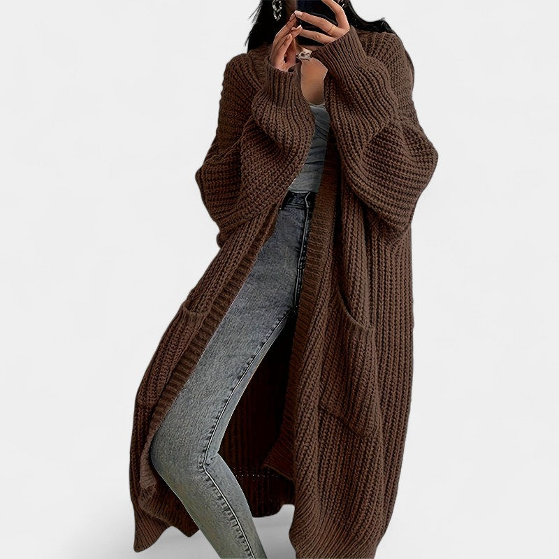 Gleame.-Truien & Vesten-Gleame vest - casual lang openvallend vest met lange mouwen