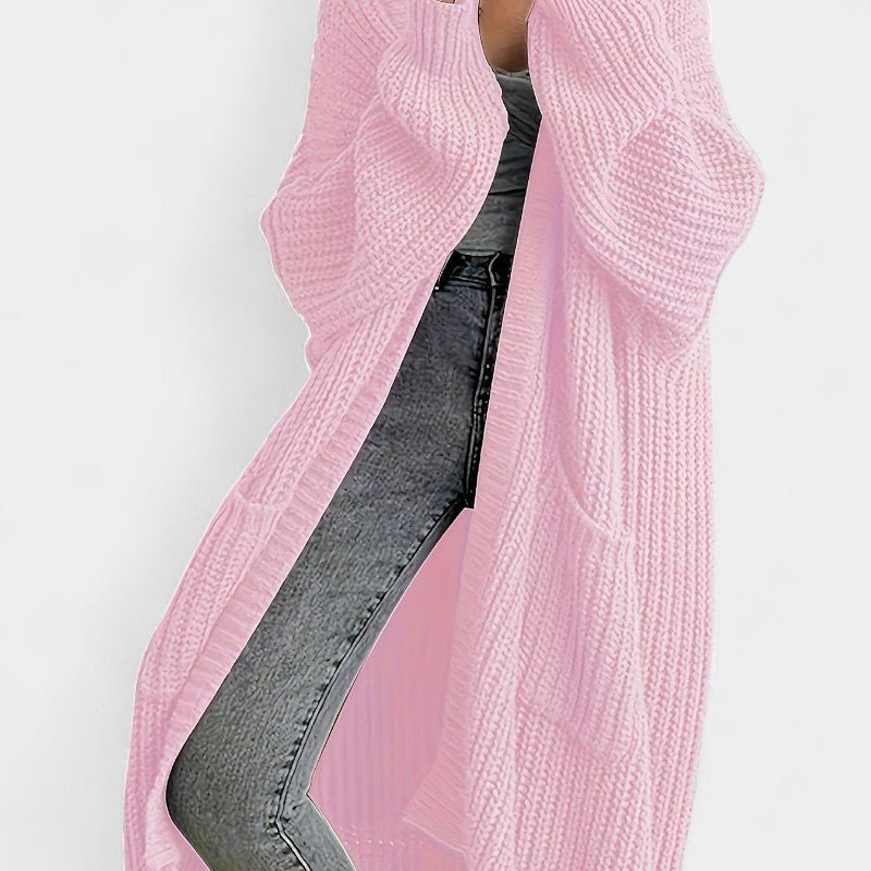 Gleame.-Truien & Vesten-Gleame vest - casual lang openvallend vest met lange mouwen