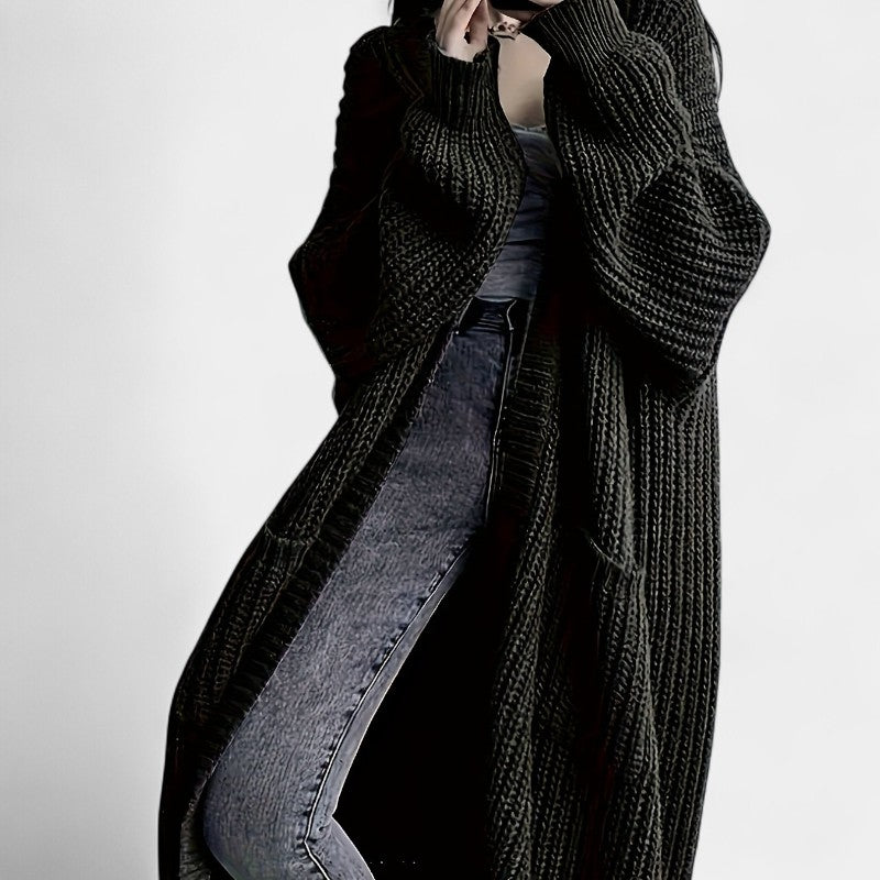 Gleame.-Truien & Vesten-Gleame vest - casual lang openvallend vest met lange mouwen