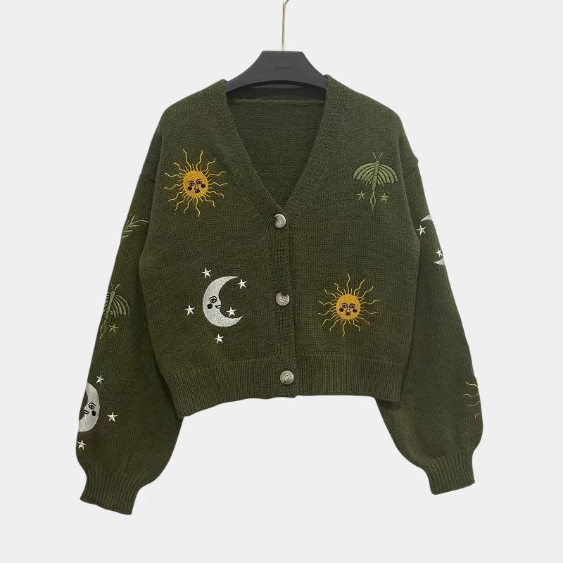 Gleame.-Truien & Vesten-Gleame vest - gebreid elegant knoopvest met fijne v-hals