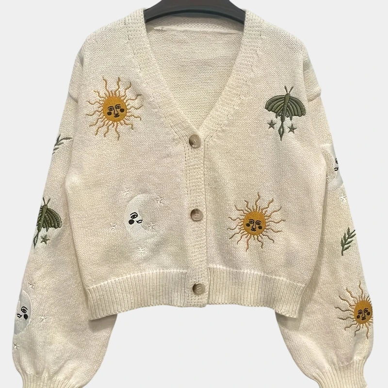 Gleame.-Truien & Vesten-Gleame vest - gebreid elegant knoopvest met fijne v-hals