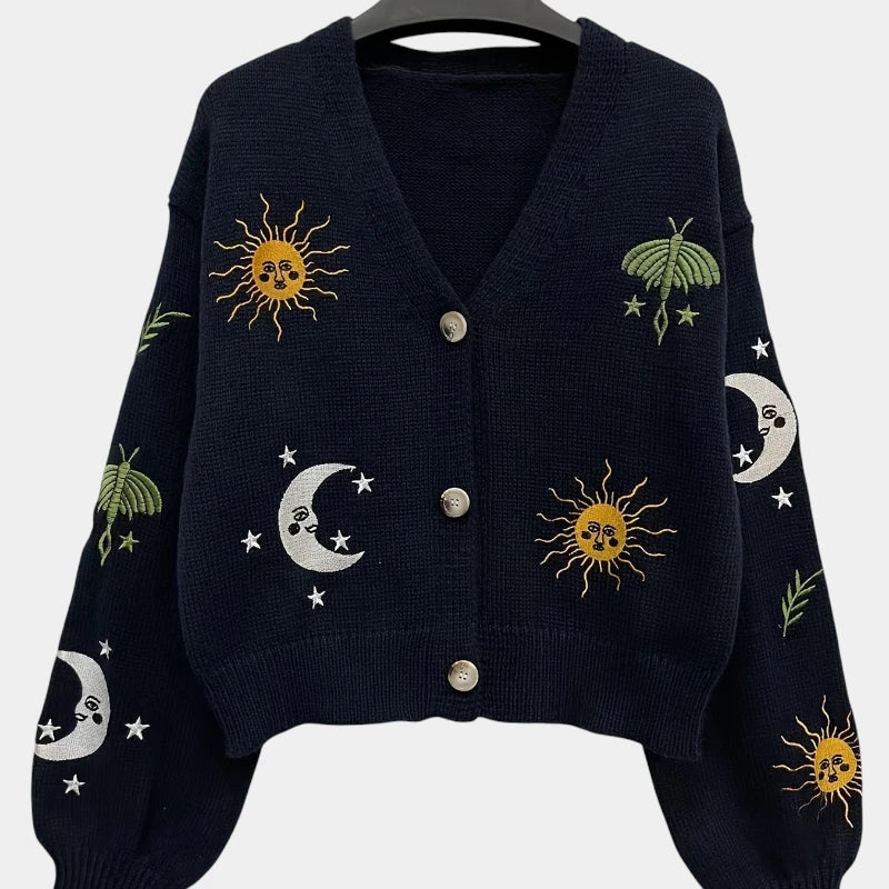 Gleame.-Truien & Vesten-Gleame vest - gebreid elegant knoopvest met fijne v-hals