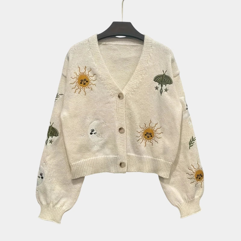 Gleame.-Truien & Vesten-Gleame vest - gebreid elegant knoopvest met fijne v-hals