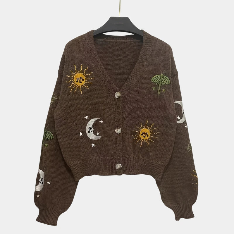 Gleame.-Truien & Vesten-Gleame vest - gebreid elegant knoopvest met fijne v-hals