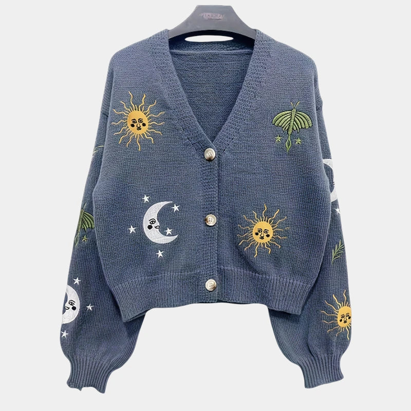 Gleame.-Truien & Vesten-Gleame vest - gebreid elegant knoopvest met fijne v-hals