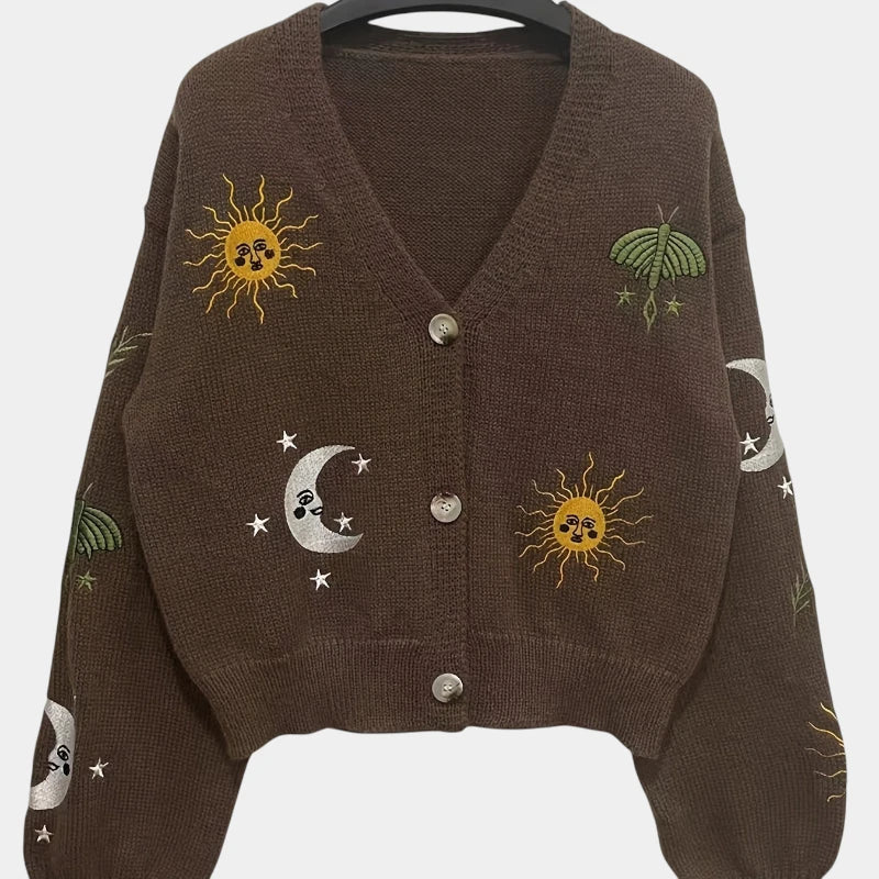 Gleame.-Truien & Vesten-Gleame vest - gebreid elegant knoopvest met fijne v-hals
