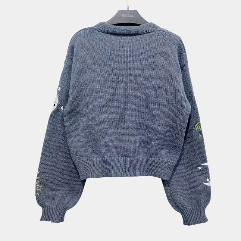 Gleame.-Truien & Vesten-Gleame vest - gebreid elegant knoopvest met fijne v-hals