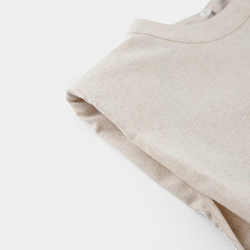 Gleame.-Two-piece set-Gleame Set - Vrouwen vakantie linnen broek en crop top set