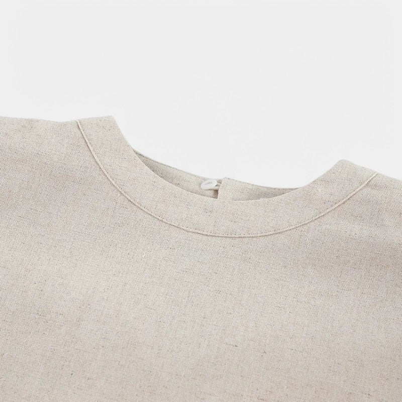 Gleame.-Two-piece set-Gleame Set - Vrouwen vakantie linnen broek en crop top set