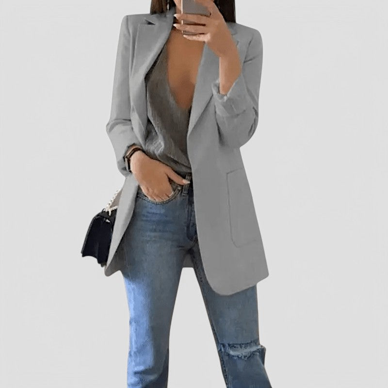 Gleame Lange Blazer - Elegante getailleerde lange damesblazer