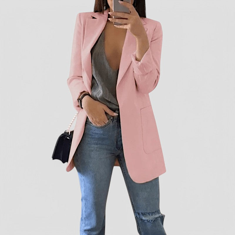 Gleame Lange Blazer - Elegante getailleerde lange damesblazer