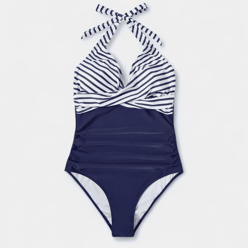 Gleame.-Women Swimsuit Summer-Gleame badpak - trendy halterbadpak met botanische print