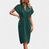 Gleame.-dress-Gleame Jurk - Elegante midi jurk met overslag en plooidetail