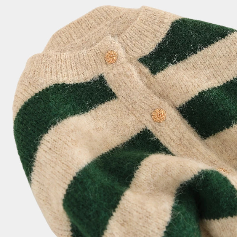 Gleame.-Truien & Vesten-Gleame Cardigan - Casual gestreepte wol cardigan voor de herfst en winter