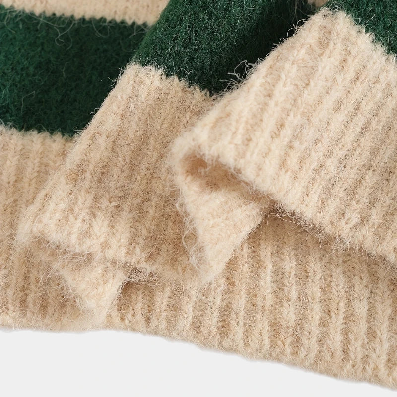 Gleame.-Truien & Vesten-Gleame Cardigan - Casual gestreepte wol cardigan voor de herfst en winter