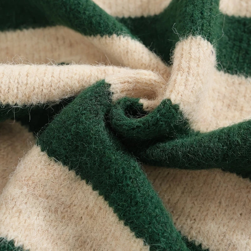 Gleame.-Truien & Vesten-Gleame Cardigan - Casual gestreepte wol cardigan voor de herfst en winter