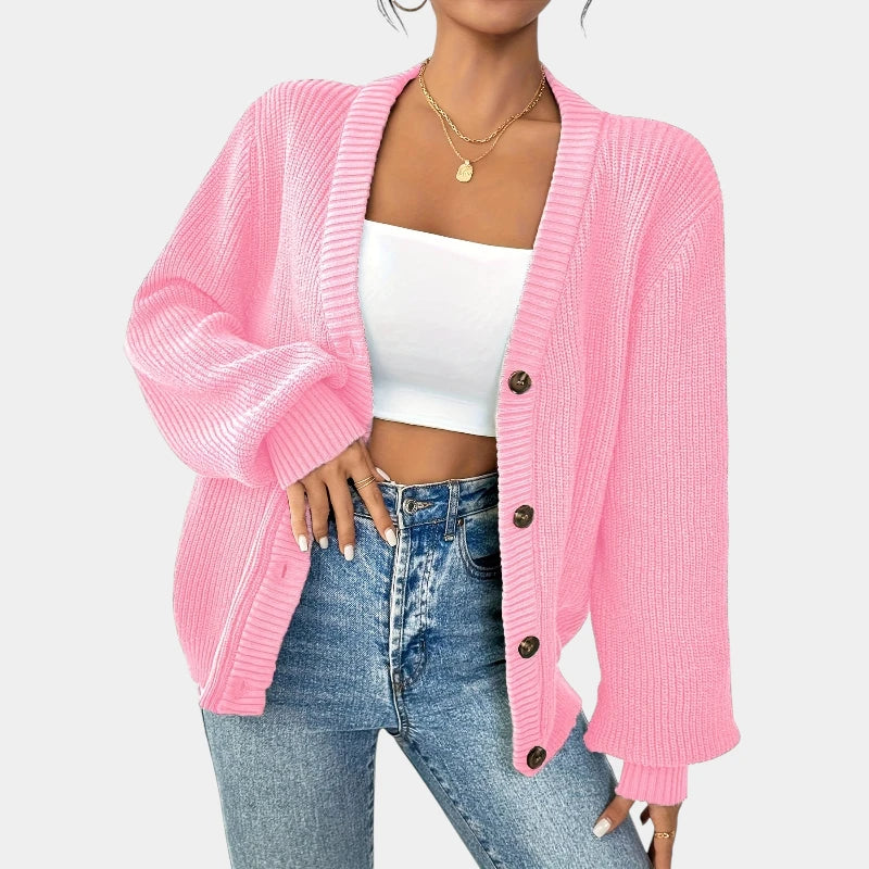 Gleame.-Truien & Vesten-Gleame Cardigan - Elegante gebreide cardigan met knopen en V-hals