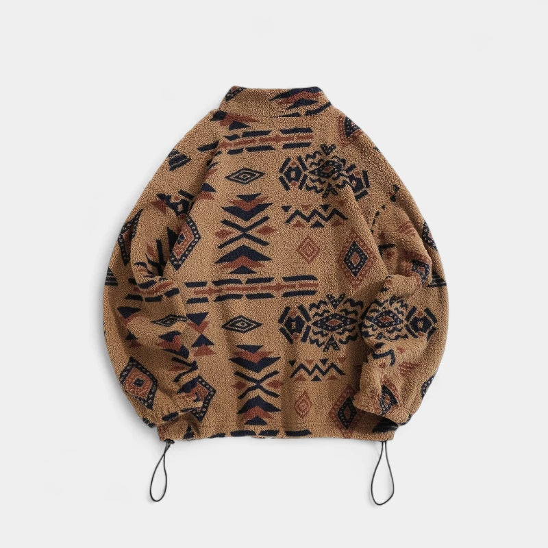 Gleame.-Jassen-Gleame Jas - Casual comfortabele ritsjack met tribal patroon