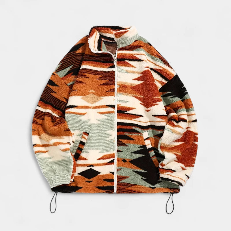 Gleame.-Jassen-Gleame Jas - Casual comfortabele ritsjack met tribal patroon