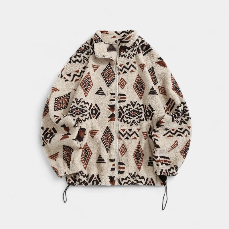 Gleame.-Jassen-Gleame Jas - Casual comfortabele ritsjack met tribal patroon