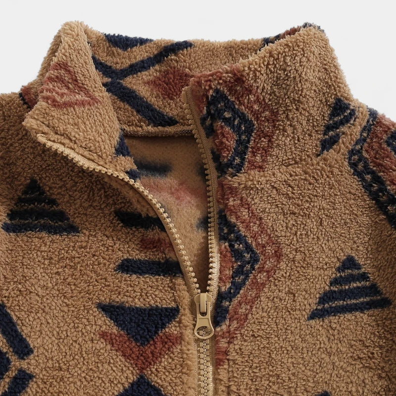 Gleame.-Jassen-Gleame Jas - Casual comfortabele ritsjack met tribal patroon