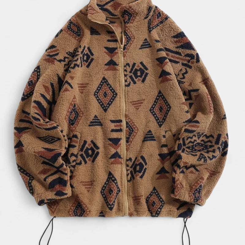 Gleame.-Jassen-Gleame Jas - Casual comfortabele ritsjack met tribal patroon