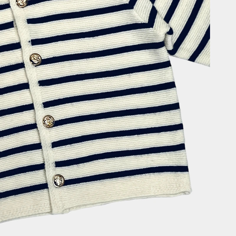 Gleame.-Truien & Vesten-Gleame Trui - Elegante gebreide trui met knopen en strepen