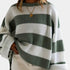 Gleame.-Truien & Vesten-Gleame Trui - Losse trui met lange mouwen en ronde hals in gestreept ontwerp