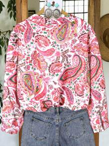 Gleame Blouse - Stijlvolle dames blouse met lange mouwen en opvallende print