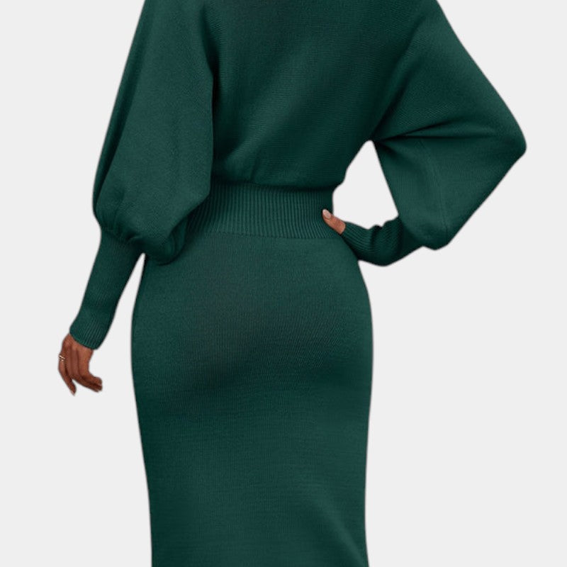 Gleame | Dames Trui Jurk Elegante Pasvorm met Taille