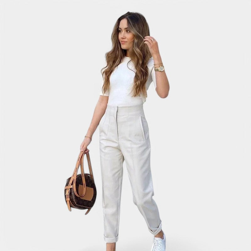Gleame Broek Elegante rechte lange broek voor vrouwen