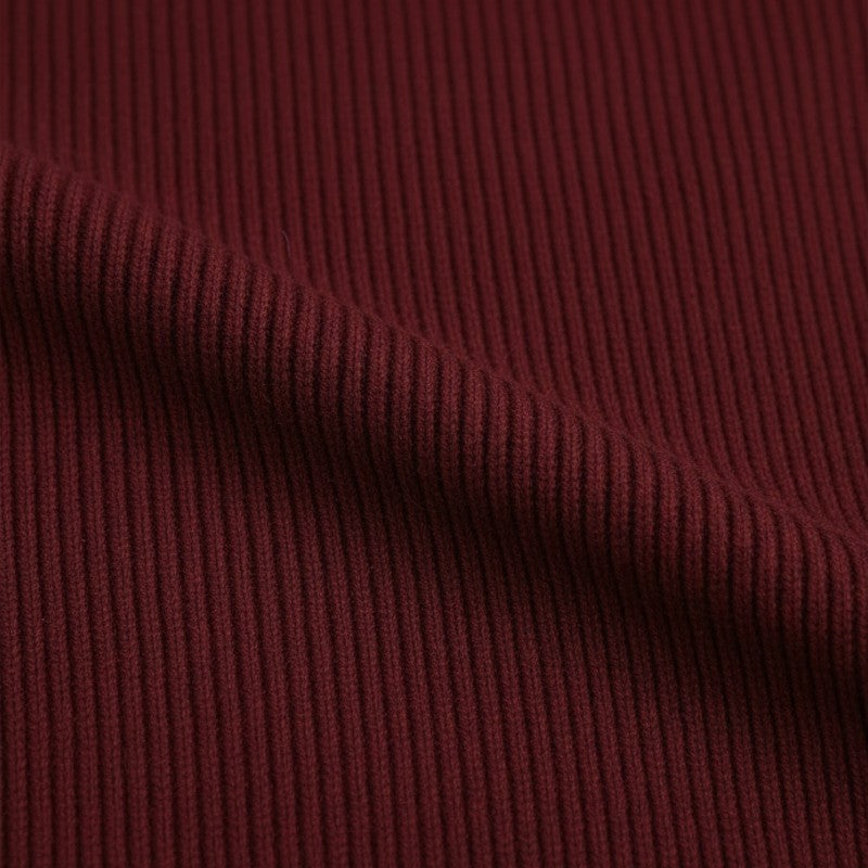 Gleame | Dames Midi Jurk Hoge Hals Geribde Structuur Elegant