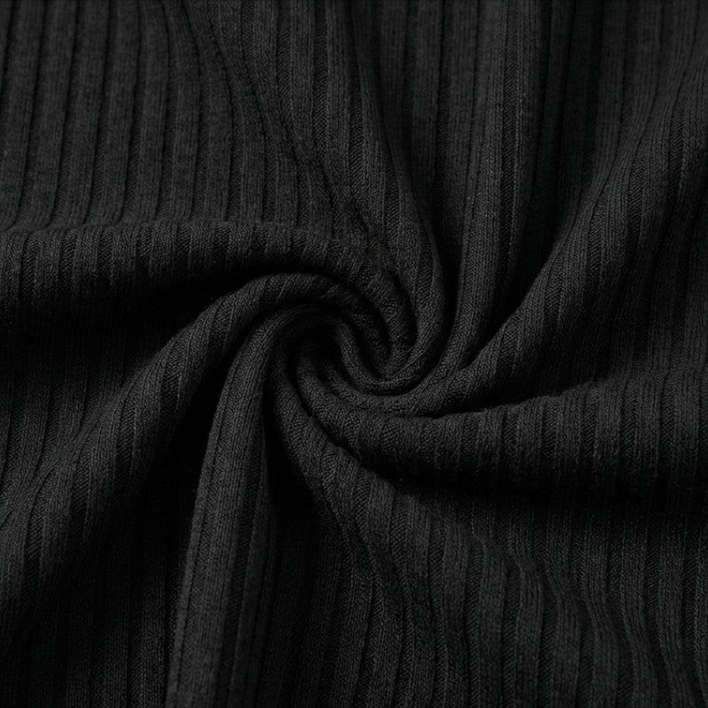 Gleame | Dames Tweedelige Set Geribde Structuur Wijde Pijpen