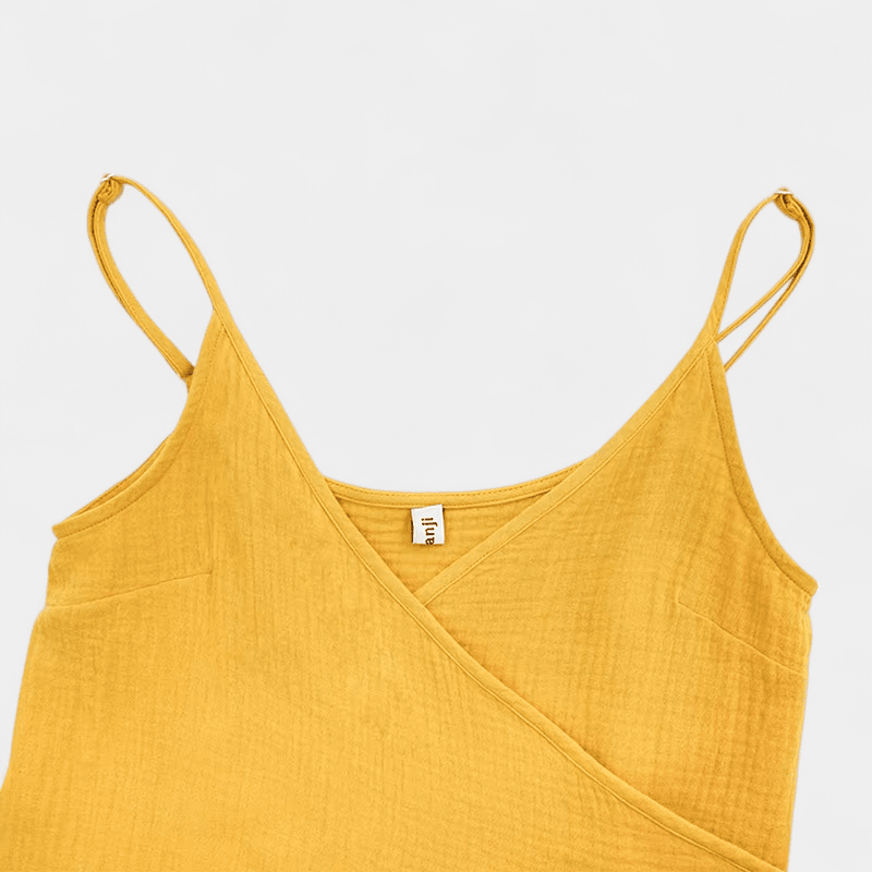 Gleame.-Jurken & Jumpsuits-Gleame Jurk - Vrouwen V-hals katoen jurk voor de zomer