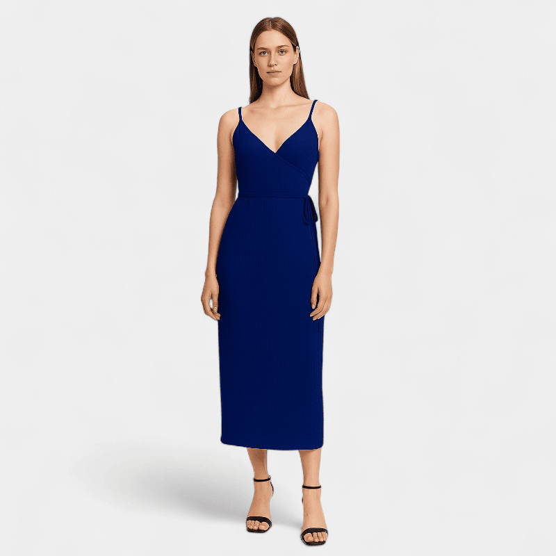Gleame.-Jurken & Jumpsuits-Gleame Jurk - Vrouwen V-hals katoen jurk voor de zomer