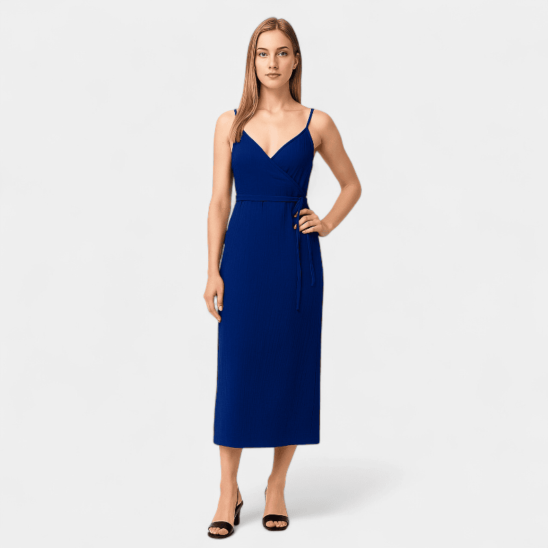 Gleame.-Jurken & Jumpsuits-Gleame Jurk - Vrouwen V-hals katoen jurk voor de zomer
