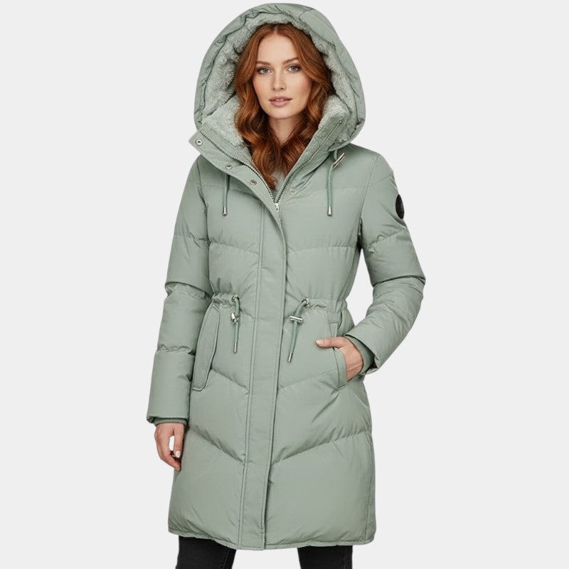 Gleame Winterjas – Luxe gewatteerde damesjas met warme teddyvoering en capuchon