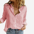 Gleame.-Topjes & Shirts-Gleame Linnen Dames Blouse – Ademend & Casual lange mouwen overhemd