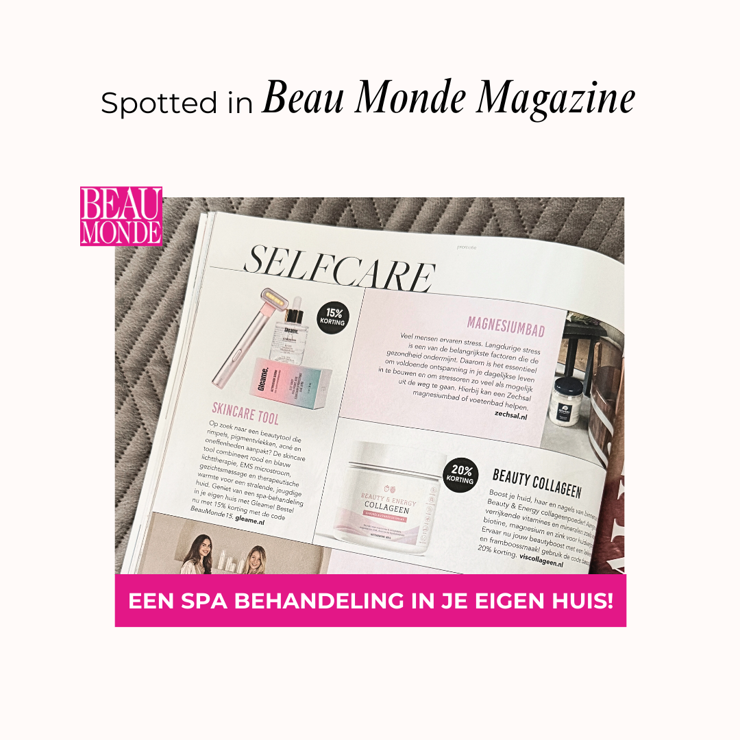 Gleame 4 in 1 skincare tool set | Een betere huid binnen 2 weken! | Rood/blauw licht therapie | Hyaluronzuur serum