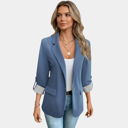 Gleame.-Blazer-Gleame | Blazer Dames 3/4 Mouw Reverskraag Enkele Knoop