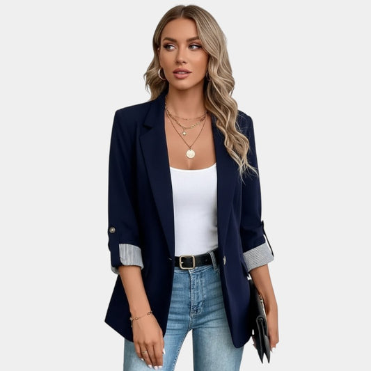 Gleame.-Blazer-Gleame | Blazer Dames 3/4 Mouw Reverskraag Enkele Knoop