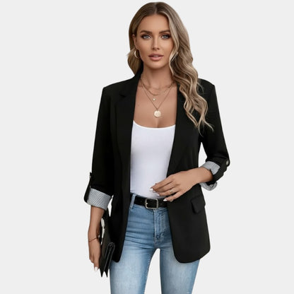 Gleame.-Blazer-Gleame | Blazer Dames 3/4 Mouw Reverskraag Enkele Knoop