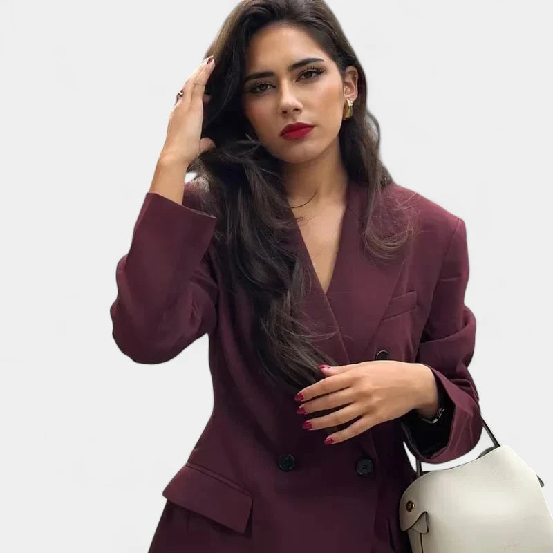 Gleame.-Blazers &amp; Blouses-Gleame Blazer - Elegante dubbele breasted blazer voor dames