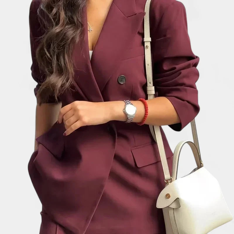Gleame.-Blazers &amp; Blouses-Gleame Blazer - Elegante dubbele breasted blazer voor dames