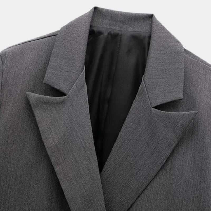 Gleame.-Blazers & Blouses-Gleame Blazer - Hoge kwaliteit dames blazer met knopen in effen kleuren