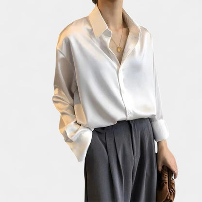 Gleame.-Blazers &amp; Blouses-Gleame Blouse - Casual blouse met lange mouwen en kraag