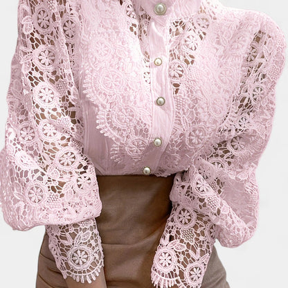 Gleame.-Blazers &amp; Blouses-Gleame Blouse - Elegante blouse met kanten mouwen voor dames