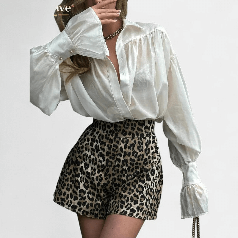Gleame Blouse - Elegante luxe dames blouse met lange pofmouwen