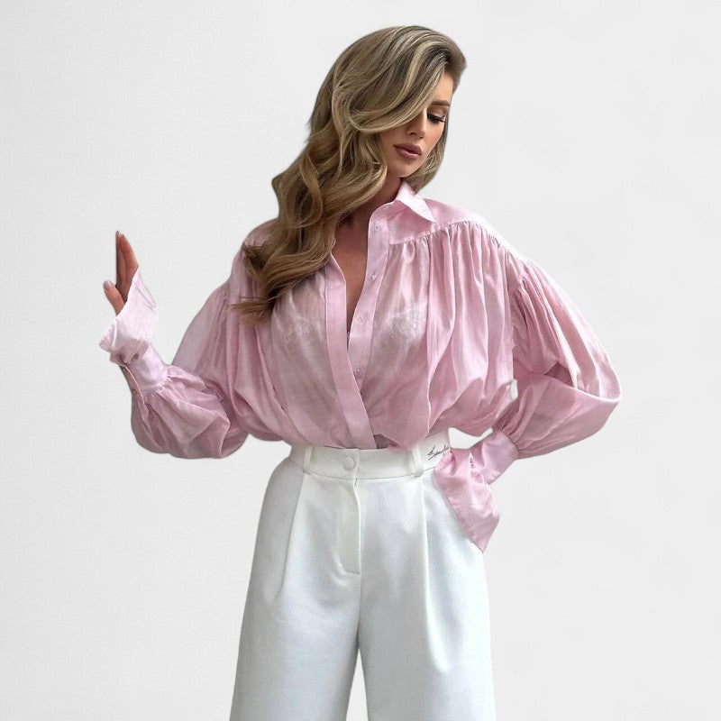  Gleame.-Blazers &amp; Blouses-Gleame Blouse - Elegante luxe dames blouse met lange pofmouwen