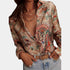 Gleame.-Blazers & Blouses-Gleame Blouse - Elegante polyester paisley blouse met kraag en knopen